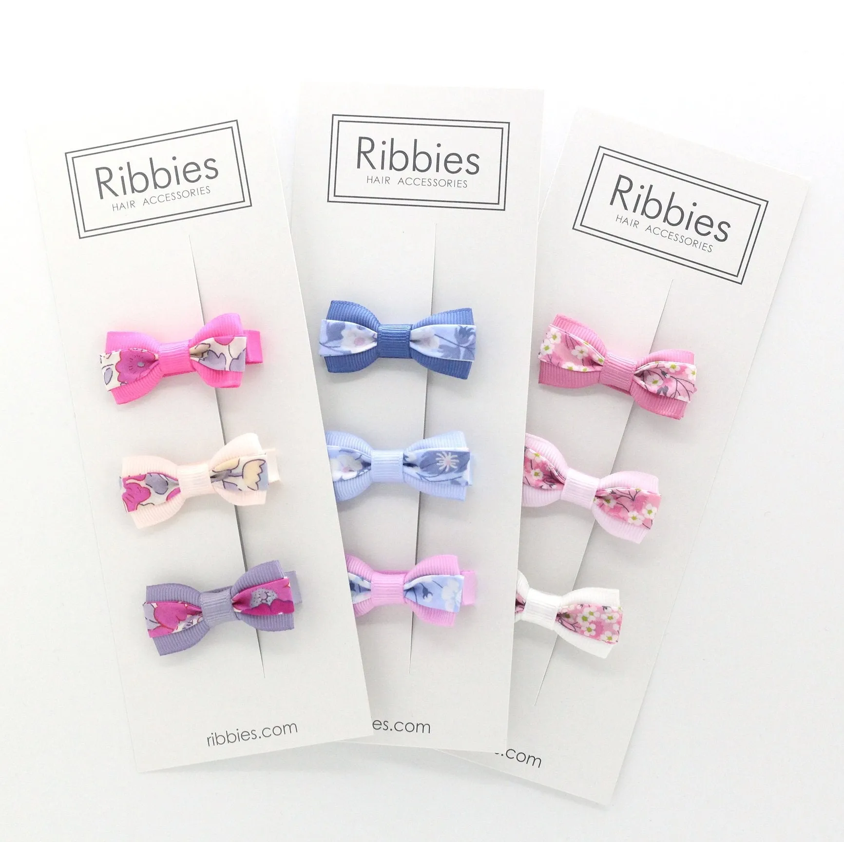 Set of 3 Liberty Bows - Betsy Blue