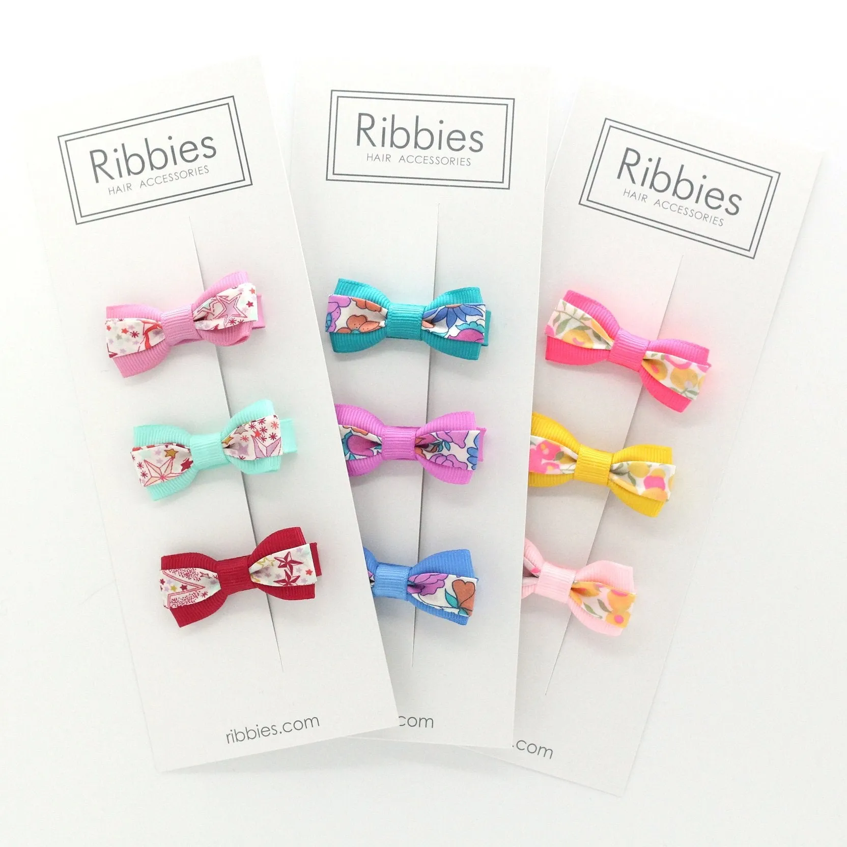 Set of 3 Liberty Bows - Betsy Blue