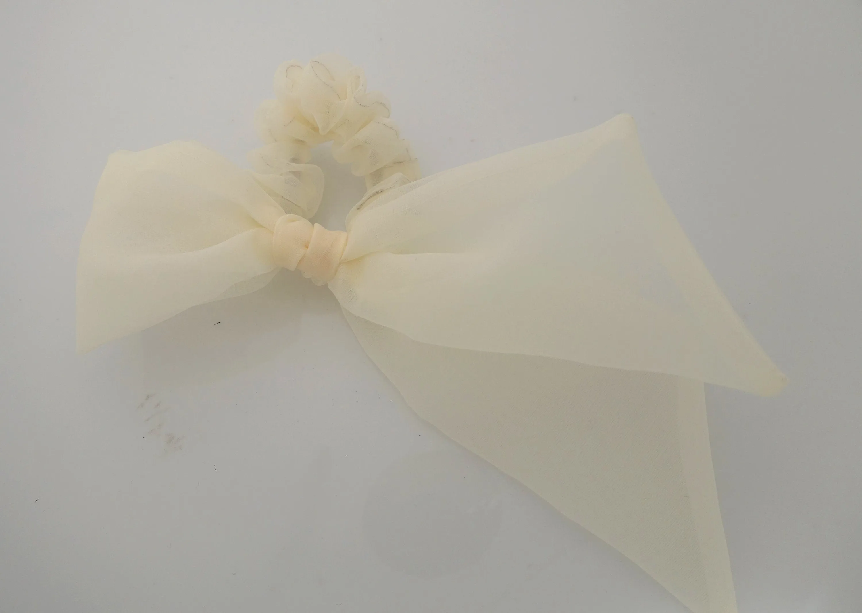 solid organdy mesh bow knot scrunchies woman hair accessory