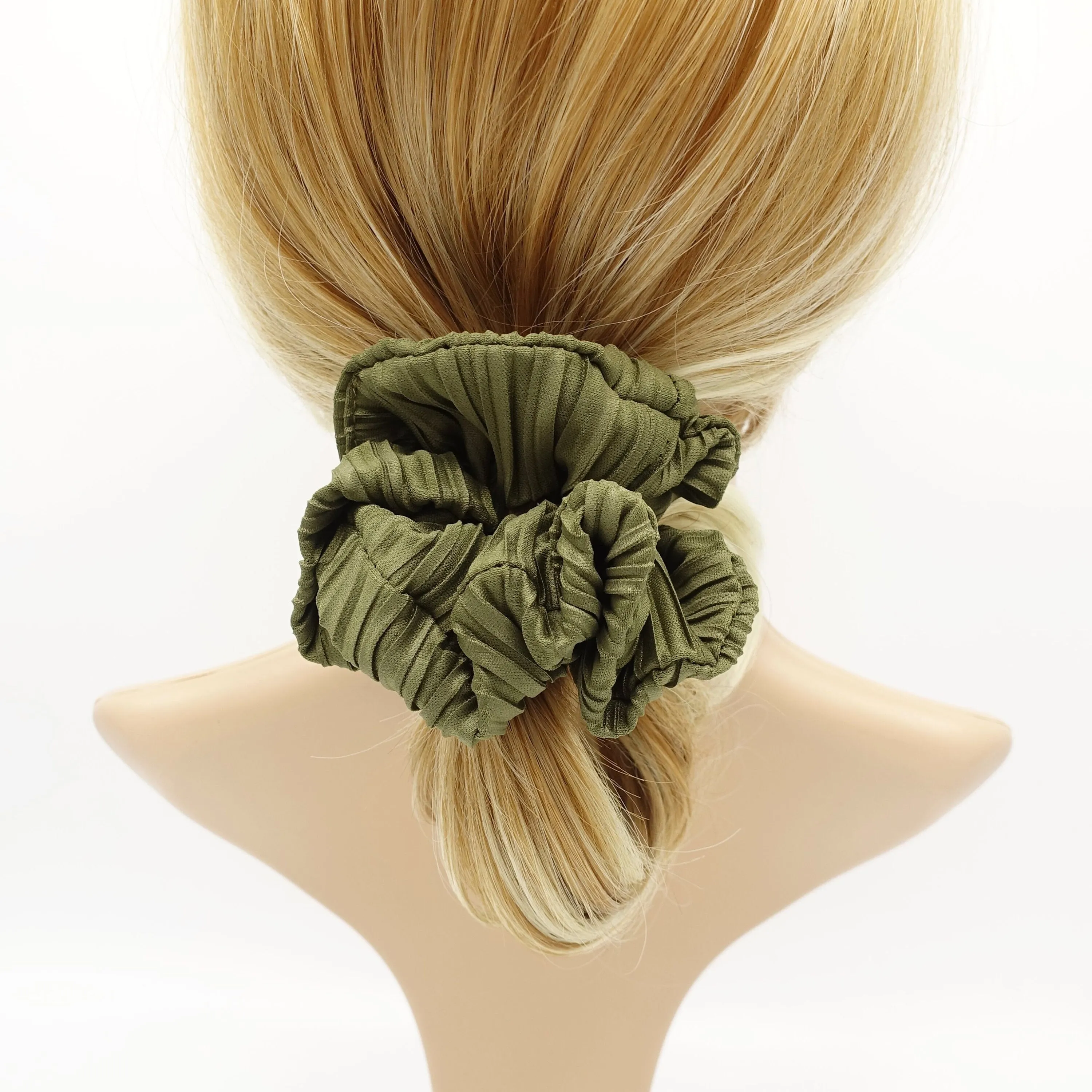 solid pleated scrunchies hair elastic women scrunchy accessories for women