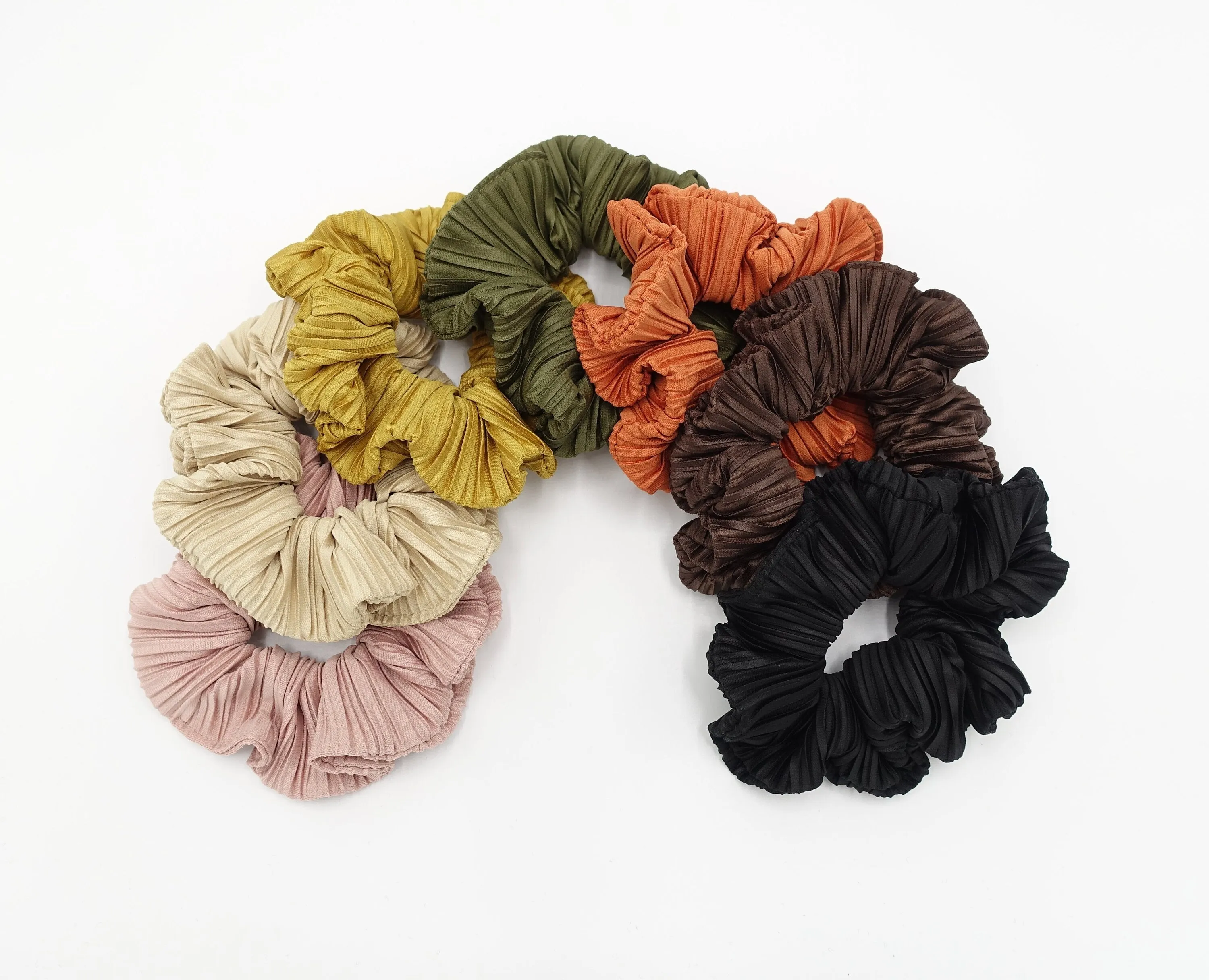 solid pleated scrunchies hair elastic women scrunchy accessories for women