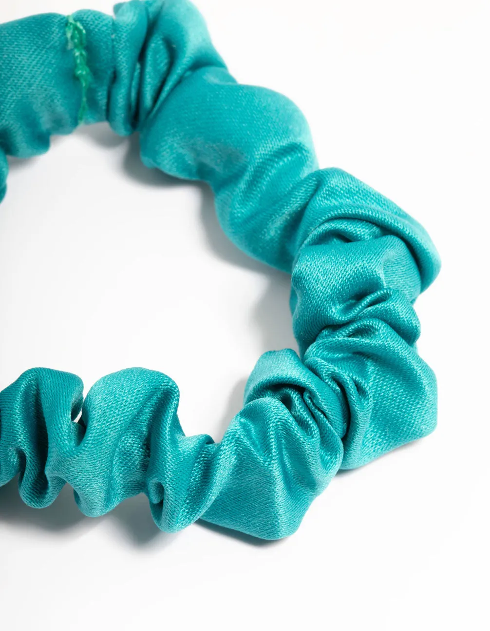 Teal Farbic Narrow Scrunchie