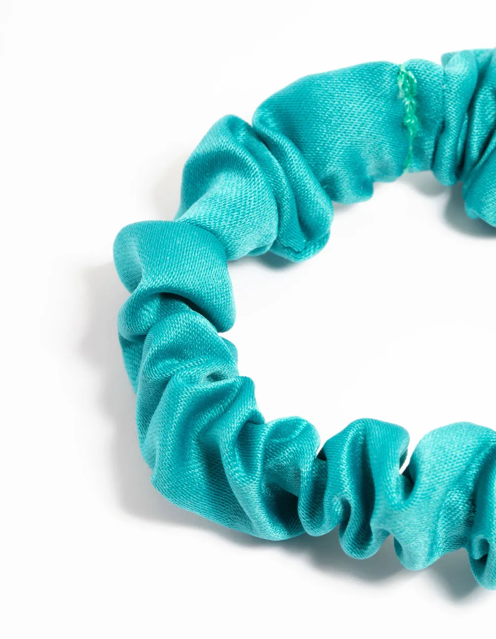 Teal Farbic Narrow Scrunchie