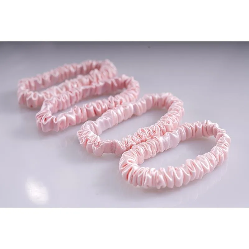 Thin silk scrunchies - Pink - 4 pack - dropshipping