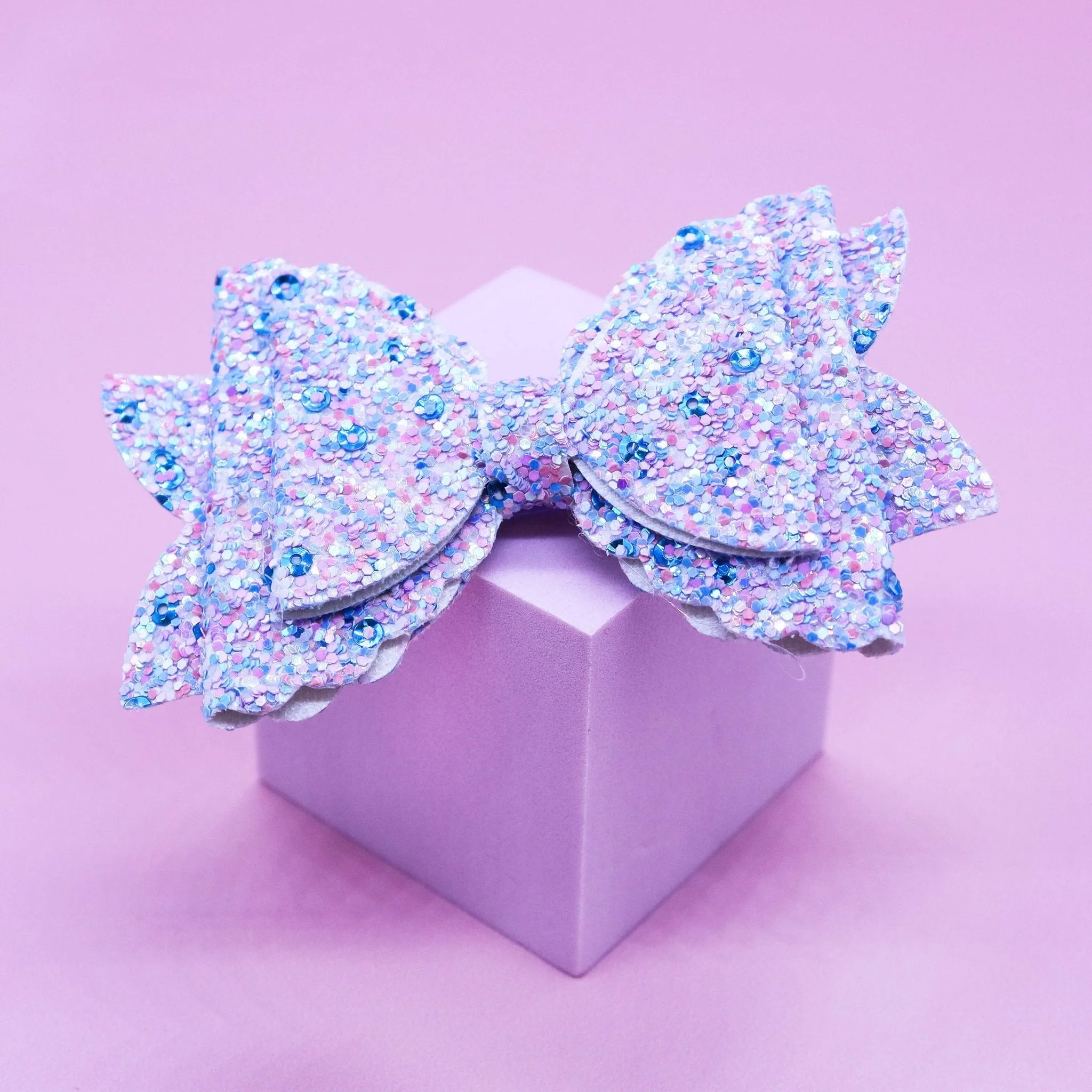 Triple Layer Heavy Glitter Hair Bow