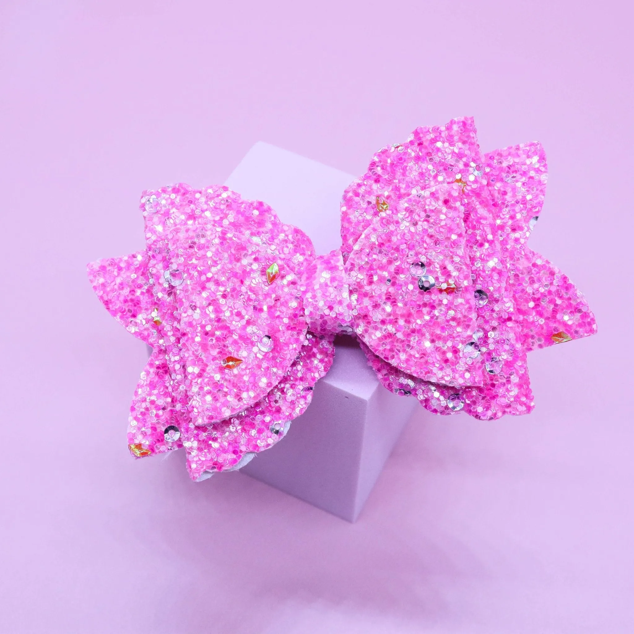 Triple Layer Heavy Glitter Hair Bow