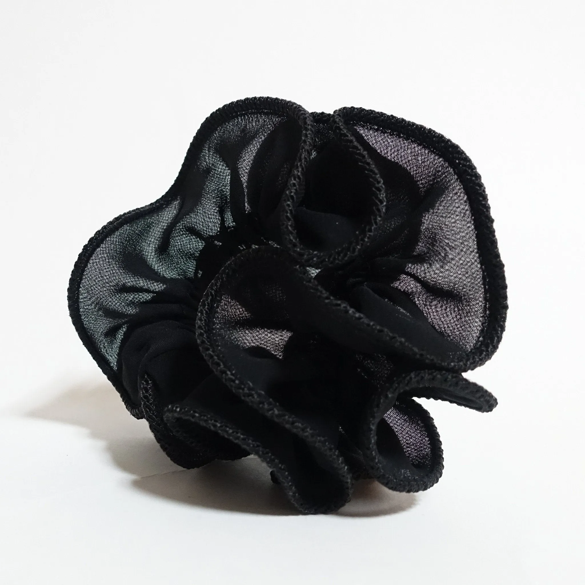 White Thread Trim Hair Chiffon Scrunchies Elastic Band Women Hair Accessories